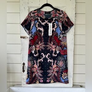 MINKPINK, NWT, IMPERIAL DAHLIA, TEE DRESS. SHORT SLEEVE, LIGHTWEIGHT. SIZE XS